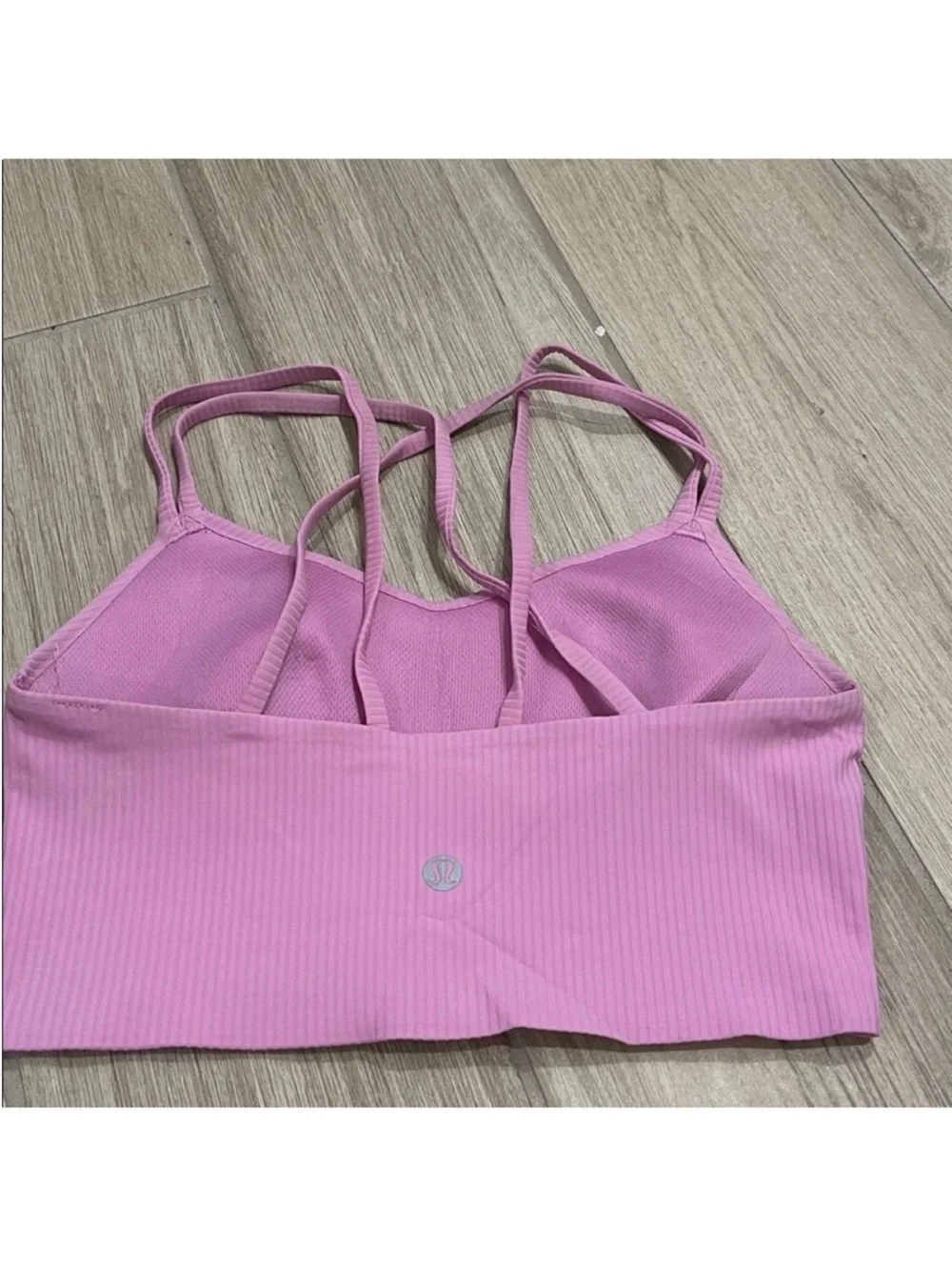 Lululemon Like A Cloud Ribbed Longline Bra Dahlia Mauve Sz 4 B/ C